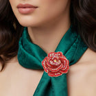 Crystal Rhinestone Rose Brooch, Stylish Floral Lapel Pin, Wedding Bridal Flower Brooch Gift
