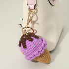 Crochet Ice Cream Handmade Keychain Bag Charm - Ice-Cream Lover Gift for Teens and Women