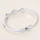 Stainless Steel Triple Quatrefoil Pointed Hinged Bangle - Tarnish Free Preppy Clover Bracelet - Geometric Cuff
