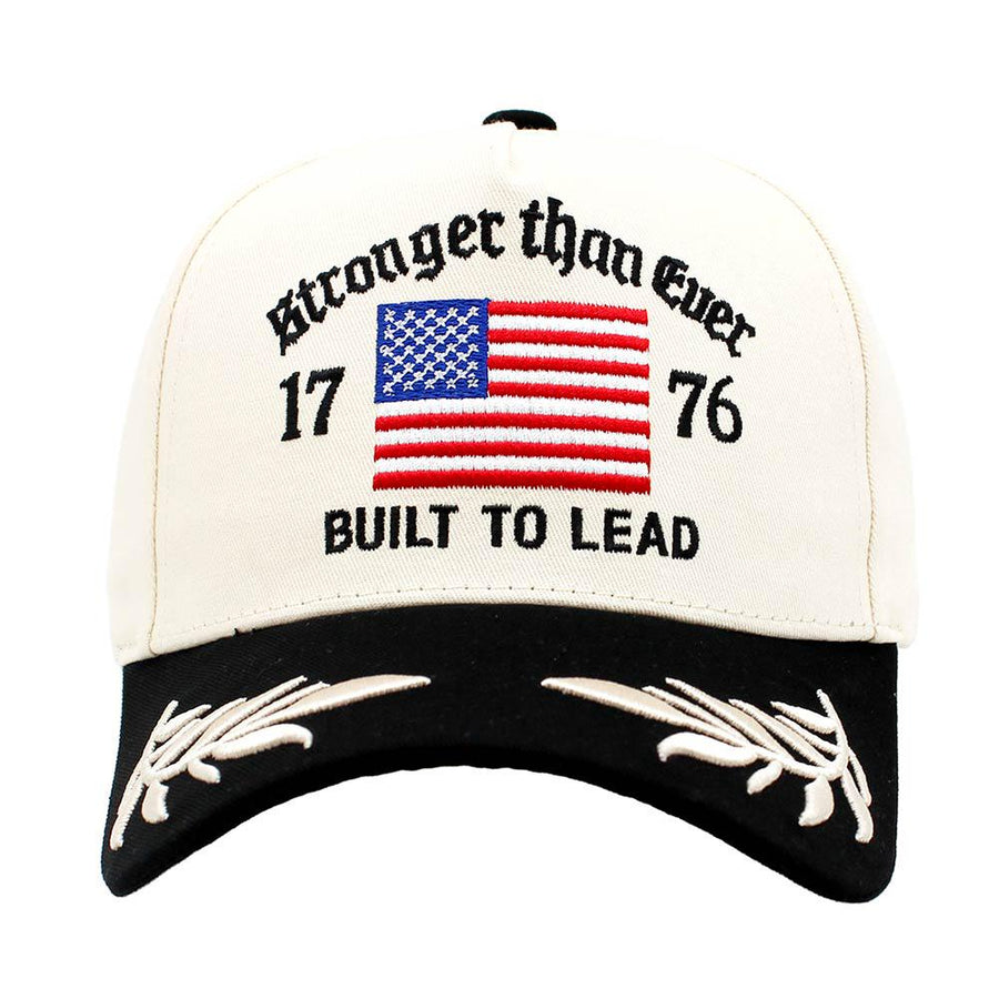 Stronger Than Ever 1776 USA Flag Leaf Embroidered Baseball Cap - American Pride Gift