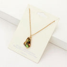 USA State Map Abalone Pendant Necklace - Home State Jewelry - Moving Away Farewell Personalized Gift