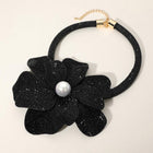 Pearl Center Bling Studded Oversized Flower Necklace - Bold Floral Chunky Statement Necklace - Bridal Jewelry