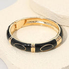 Textured Enamel Hinged Bangle Bracelet - Colorful Stackable Everyday Enamel Bangles