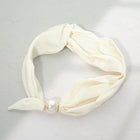 Floral Fabric Scarf Necklace, Magnetic Pearl Accent, Easy Wear Statement Jewelry