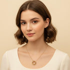 14K Gold Dipped Interlocking Circles Pendant Necklace – Dainty Layering Bridal Jewelry