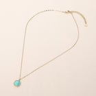 Stainless Steel Square Stone Pendant Necklace - Dainty Minimalist Chain - Elegant Everyday Pendant
