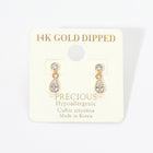 14K Gold Dipped Teardrop CZ Drop Earrings – Dainty Sparkle Bridal Jewelry