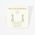 14K Gold Dipped Teardrop CZ Drop Earrings – Dainty Sparkle Bridal Jewelry