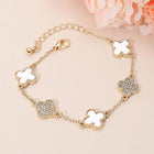 Gold Silver Dipped Quatrefoil Link Chain Bracelet | Elegant Minimalist Statement Jewelry | Trendy Everyday Bracelet