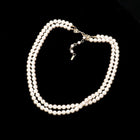 Double Layered Pearl Necklace - Classic Pearl Multi Strand Chain - Elegant Bridal Wedding Jewelry Gift