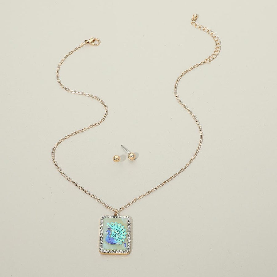 Floral Frame Pendant Necklace – Geometric Chain – Modern Pendant Artistic Jewelry Gift