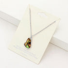 USA State Map Abalone Pendant Necklace - Home State Jewelry - Moving Away Farewell Personalized Gift