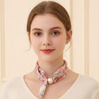 Floral Fabric Scarf Necklace, Magnetic Pearl Accent, Easy Wear Statement Jewelry