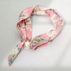 Floral Fabric Scarf Necklace, Magnetic Pearl Accent, Easy Wear Statement Jewelry