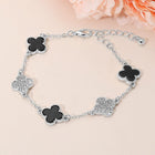 Gold Silver Dipped Quatrefoil Link Chain Bracelet | Elegant Minimalist Statement Jewelry | Trendy Everyday Bracelet