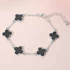 Gold Dipped Quatrefoil Link Chain Bracelet - Gothic Art Nouveau Dainty Chain Bracelet - Minimalist Layering Bridal Gift for Her